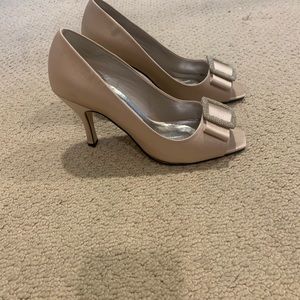 Dress Shoes With Rhinestone Buckle - Brand New